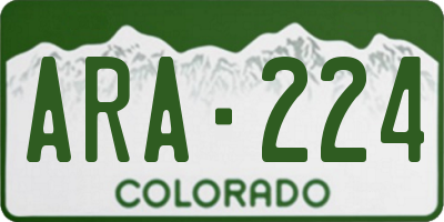 CO license plate ARA224