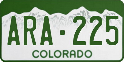 CO license plate ARA225