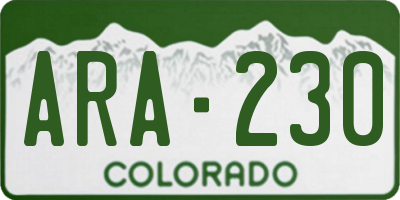 CO license plate ARA230