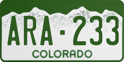 CO license plate ARA233