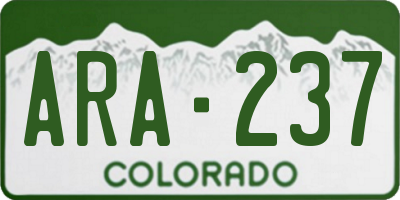 CO license plate ARA237