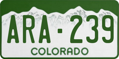 CO license plate ARA239