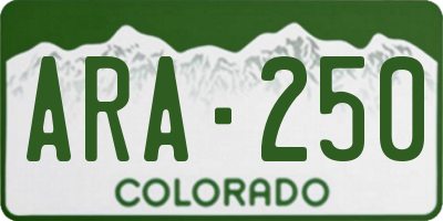 CO license plate ARA250