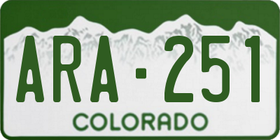 CO license plate ARA251