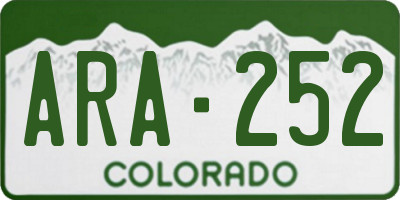 CO license plate ARA252
