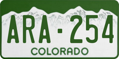 CO license plate ARA254