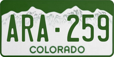 CO license plate ARA259