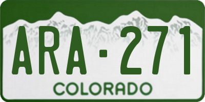 CO license plate ARA271
