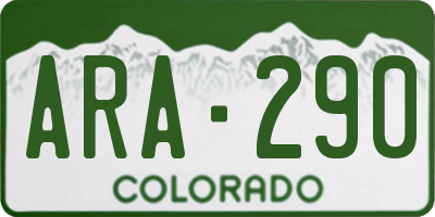 CO license plate ARA290