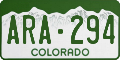 CO license plate ARA294