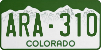 CO license plate ARA310