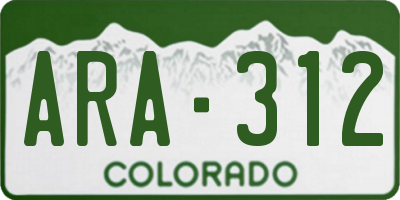 CO license plate ARA312