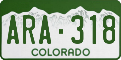 CO license plate ARA318