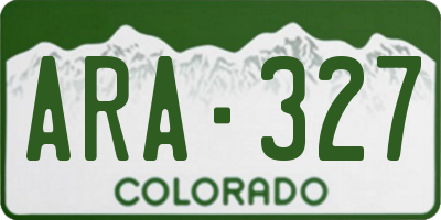 CO license plate ARA327