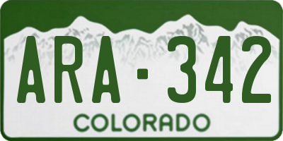 CO license plate ARA342