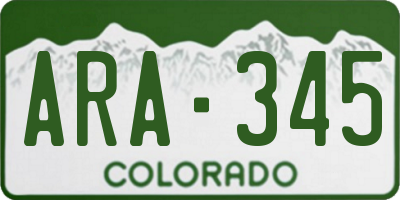 CO license plate ARA345