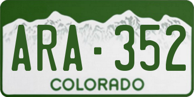 CO license plate ARA352