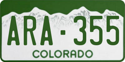 CO license plate ARA355