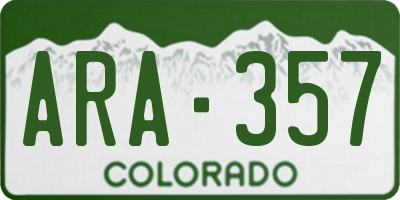 CO license plate ARA357