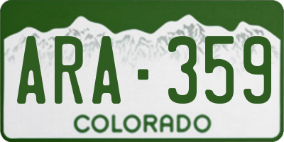 CO license plate ARA359