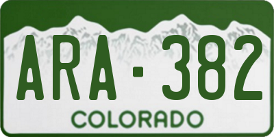 CO license plate ARA382