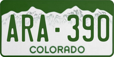 CO license plate ARA390