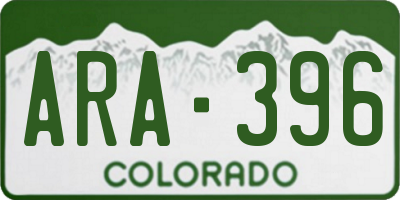CO license plate ARA396