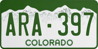 CO license plate ARA397