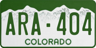 CO license plate ARA404