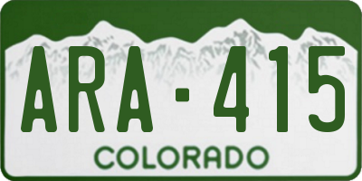 CO license plate ARA415