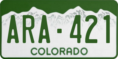 CO license plate ARA421