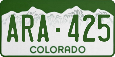 CO license plate ARA425