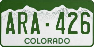 CO license plate ARA426