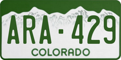 CO license plate ARA429