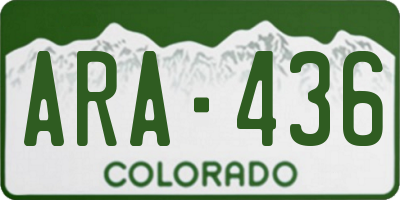 CO license plate ARA436