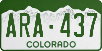 CO license plate ARA437