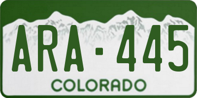 CO license plate ARA445