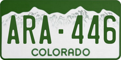 CO license plate ARA446