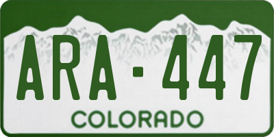 CO license plate ARA447