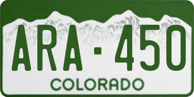 CO license plate ARA450
