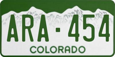 CO license plate ARA454