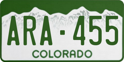 CO license plate ARA455