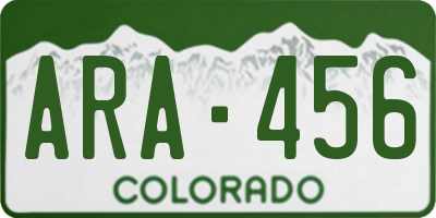 CO license plate ARA456