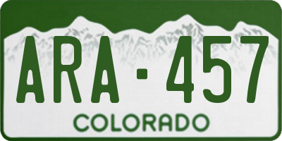 CO license plate ARA457