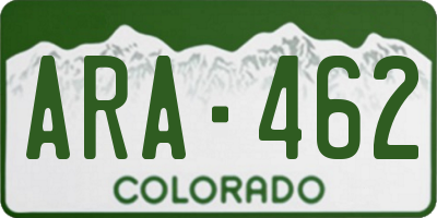 CO license plate ARA462