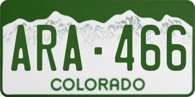 CO license plate ARA466