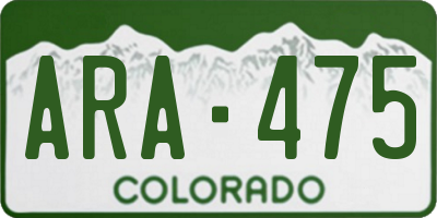 CO license plate ARA475