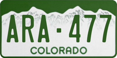 CO license plate ARA477