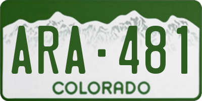 CO license plate ARA481