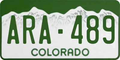 CO license plate ARA489